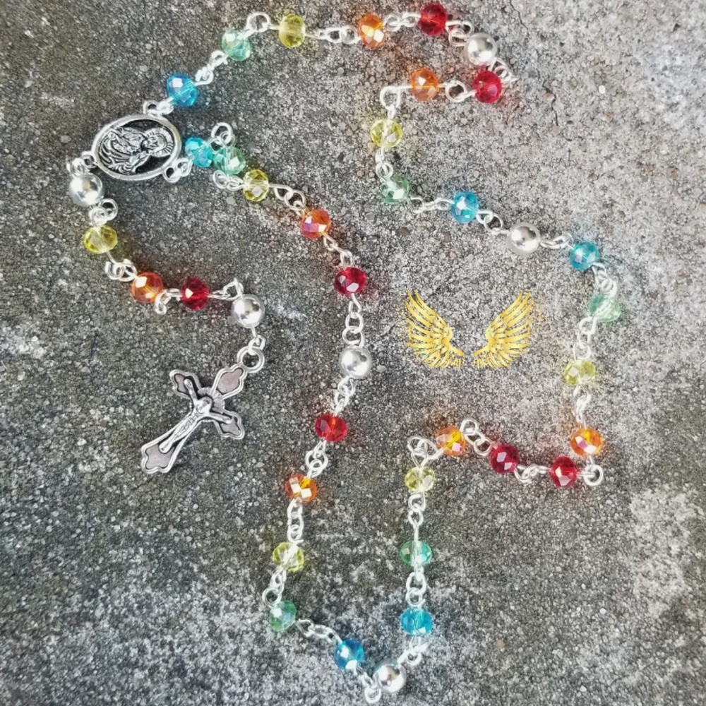 Rainbow Crystal Mirror Rosary